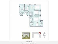 Планировка 5-комнатной квартиры, 192,5 м2