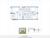 Планировка 3-комнатной квартиры, 133,5 м2