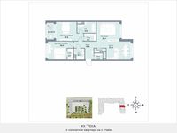 Планировка 3-комнатной квартиры, 126,1 м2