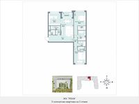 Планировка 3-комнатной квартиры, 136,4 м2