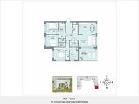 Планировка 4-комнатной квартиры, 169,1 м2