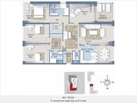 Планировка 5-комнатной квартиры, 208,4 м2
