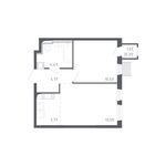 Планировка 2-комнатной квартиры, 32,88 м2