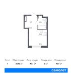 Планировка квартиры студии, 22,52 м2