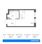 Планировка квартиры студии, 21,11 м2