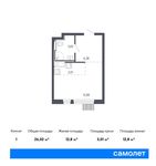 Планировка квартиры студии, 26,02 м2