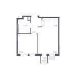Планировка 2-комнатной квартиры, 37,78 м2