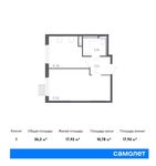 Планировка 1-комнатной квартиры, 36,2 м2