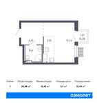 Планировка квартиры студии, 25,88 м2