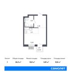 Планировка квартиры студии, 26,3 м2