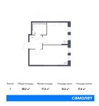 Планировка 1-комнатной квартиры, 38,2 м2