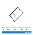 Планировка квартиры студии, 21,7 м2