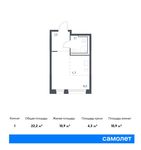 Планировка квартиры студии, 22,2 м2