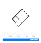 Планировка квартиры студии, 22,1 м2