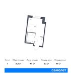 Планировка квартиры студии, 21,2 м2