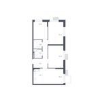 Планировка 4-комнатной квартиры, 72,7 м2