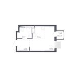 Планировка квартиры студии, 22,8 м2
