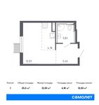 Планировка квартиры студии, 25,5 м2