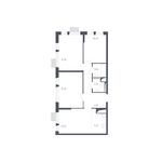 Планировка 4-комнатной квартиры, 72,7 м2