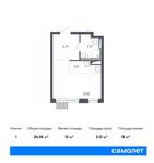 Планировка квартиры студии, 26,05 м2