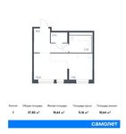 Планировка квартиры студии, 37,82 м2