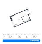 Планировка квартиры студии, 20,21 м2