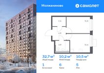 Планировка  3-комнатной квартиры, 76,49 м2