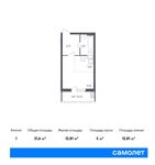 Планировка квартиры студии, 31,6 м2