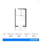 Планировка квартиры студии, 31,68 м2