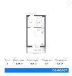 Планировка квартиры студии, 31,79 м2