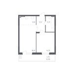 Планировка 2-комнатной квартиры, 53,4 м2