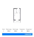 Планировка квартиры студии, 31,13 м2