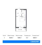 Планировка квартиры студии, 31,48 м2