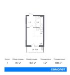 Планировка квартиры студии, 31,7 м2