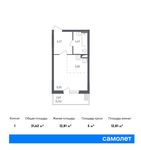 Планировка 1-комнатной квартиры, 31,62 м2