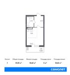 Планировка квартиры студии, 31,33 м2