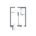 Планировка 1-комнатной квартиры, 42,4 м2