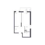 Планировка 2-комнатной квартиры, 55,6 м2