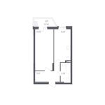 Планировка 1-комнатной квартиры, 44,3 м2