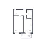 Планировка 1-комнатной квартиры, 42,9 м2