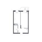 Планировка 1-комнатной квартиры, 43,8 м2