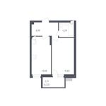 Планировка 1-комнатной квартиры, 43 м2