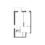 Планировка 2-комнатной квартиры, 56,9 м2