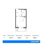 Планировка 1-комнатной квартиры, 31,73 м2