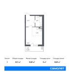 Планировка 1-комнатной квартиры, 31,7 м2