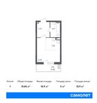 Планировка 1-комнатной квартиры, 31,65 м2