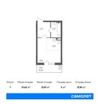 Планировка 1-комнатной квартиры, 31,62 м2