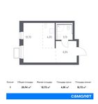 Планировка квартиры студии, 25,94 м2