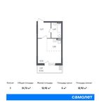 Планировка 1-комнатной квартиры, 31,73 м2