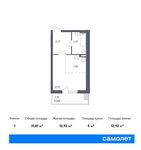 Планировка 1-комнатной квартиры, 31,81 м2